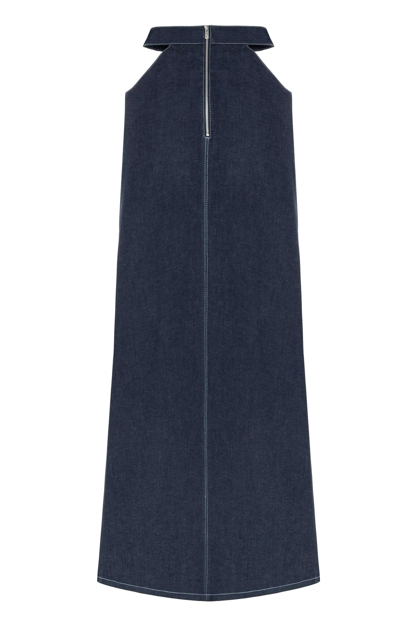 JENDUE Siena Maxi Denim Skirt - High-Waisted A-Line Blue by Jendue