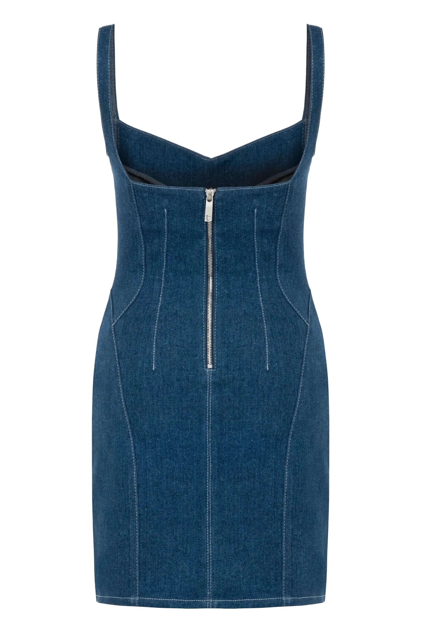 JENDUE Sosa Denim Mini Dress - Sleeveless Bodycon Jean Dress by Jendue
