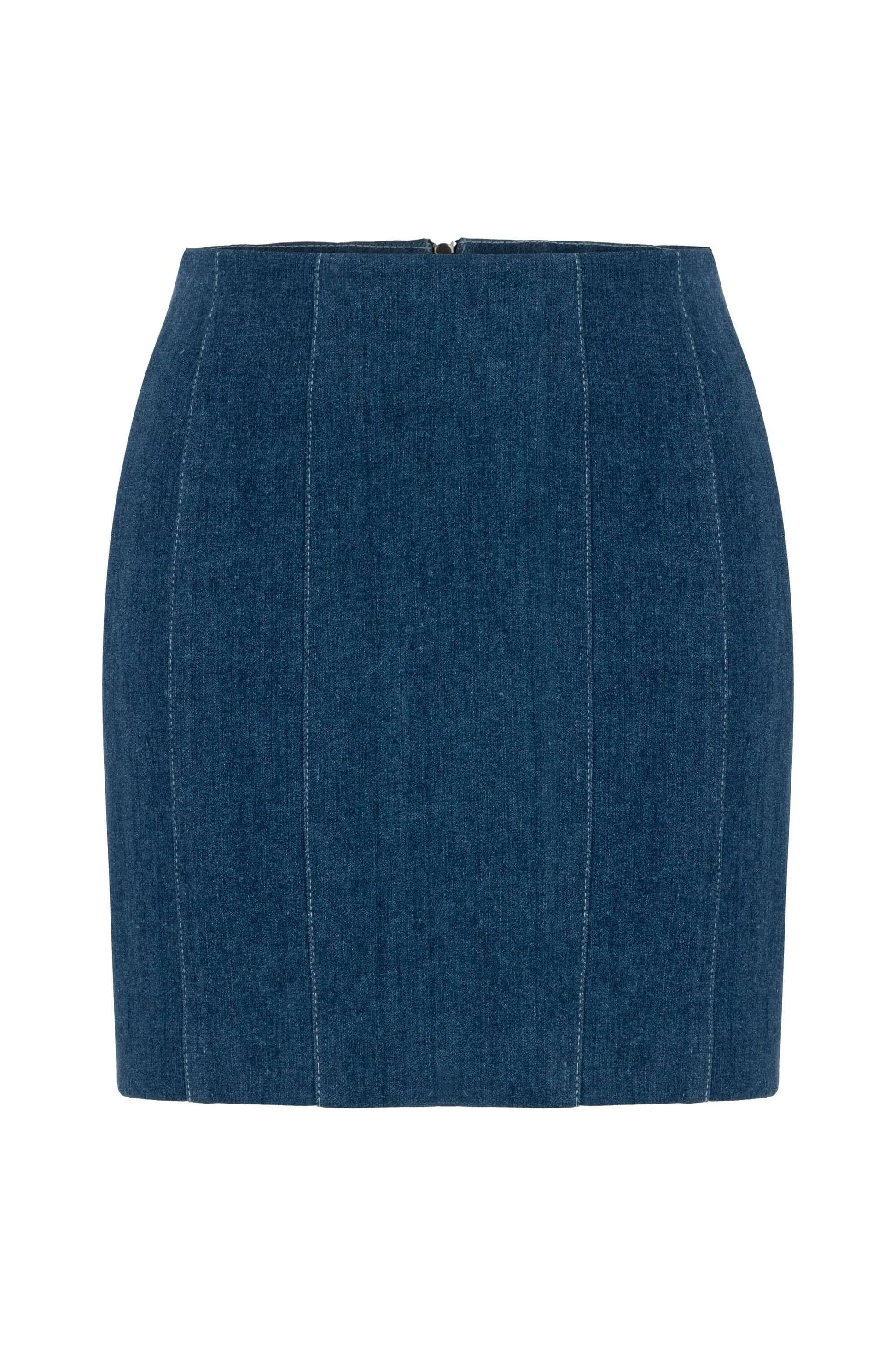 JENDUE Sosa Denim Skirt - High-Waisted Blue Mini Skirt by Jendue