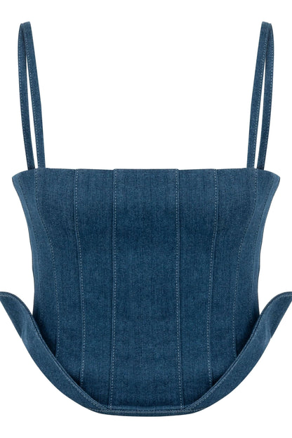 JENDUE Sosa Denim Top - Strapless Denim Corset by Jendue
