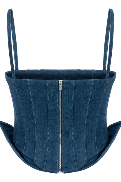 JENDUE Sosa Denim Top - Strapless Denim Corset by Jendue