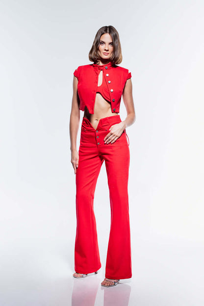JENDUE Soul Flame Denim Crop Top