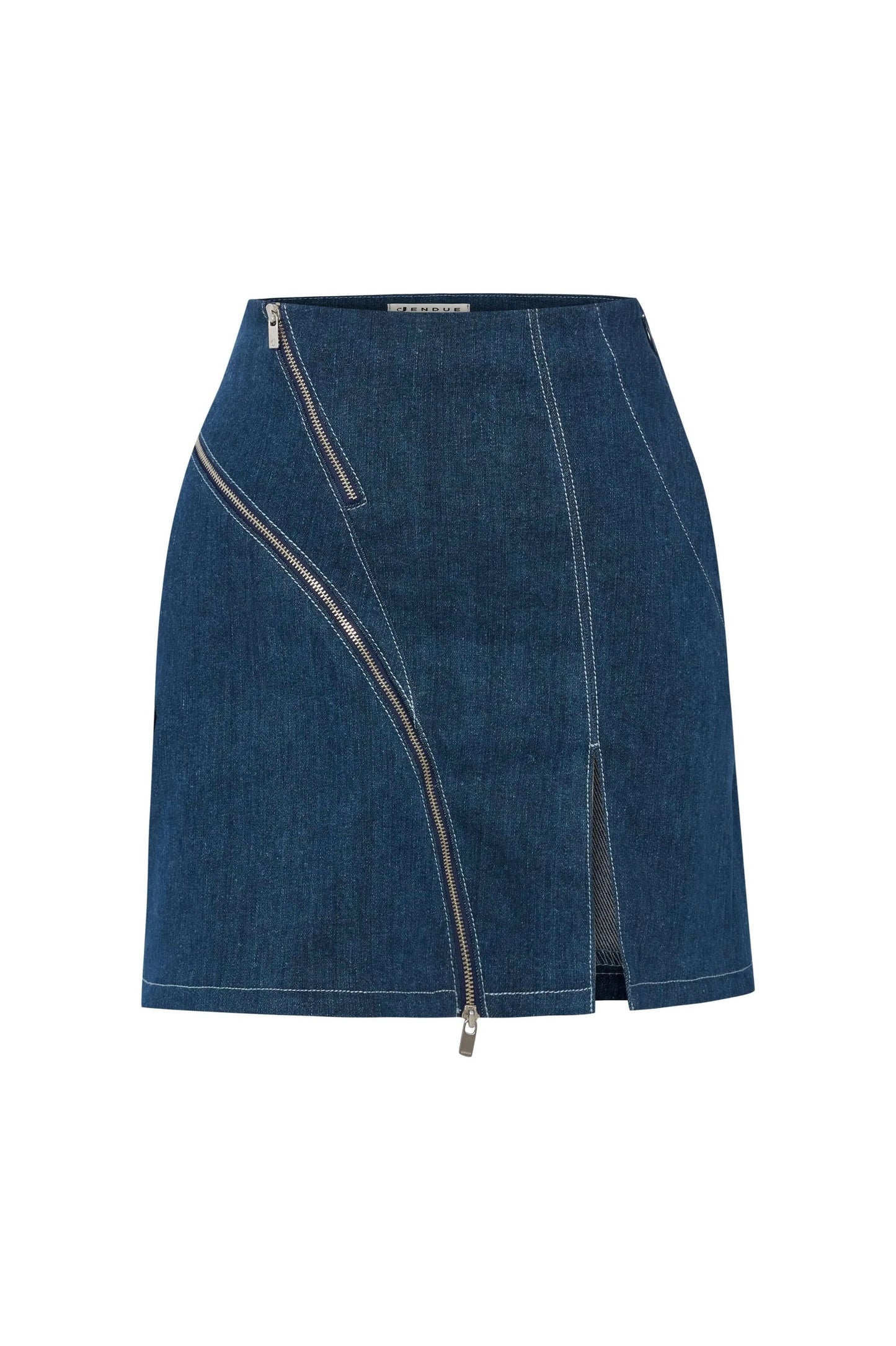 JENDUE Spin Denim Skirt - Stylish A-Line Mini with Zipper by Jendue