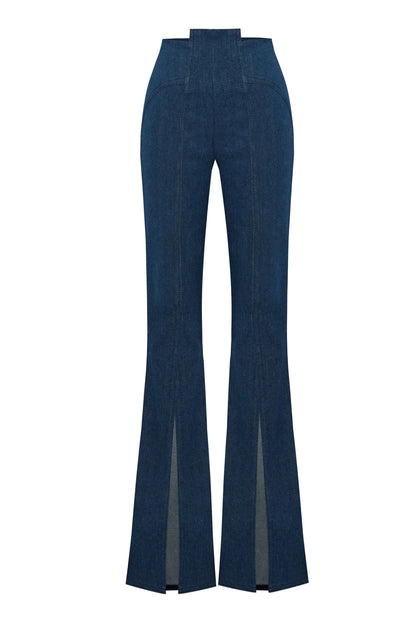 JENDUE Sublime Denim Jean - High-Waisted Flared with Slits by Jendue