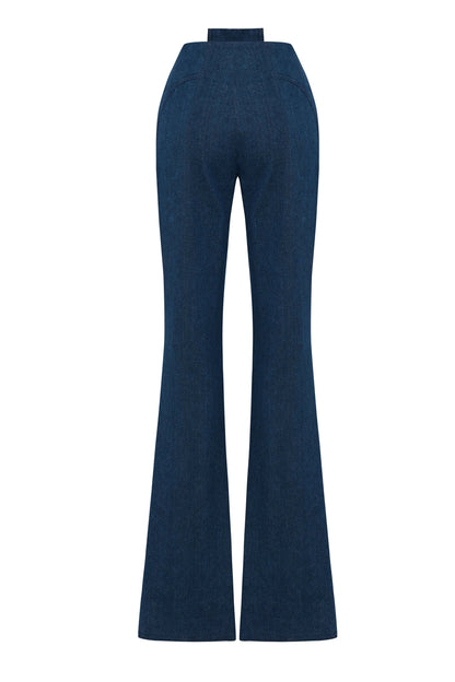 JENDUE Sublime Denim Jean - High-Waisted Flared with Slits by Jendue