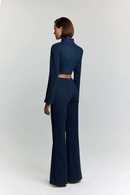 JENDUE Sublime Denim Jean - High-Waisted Flared with Slits by Jendue