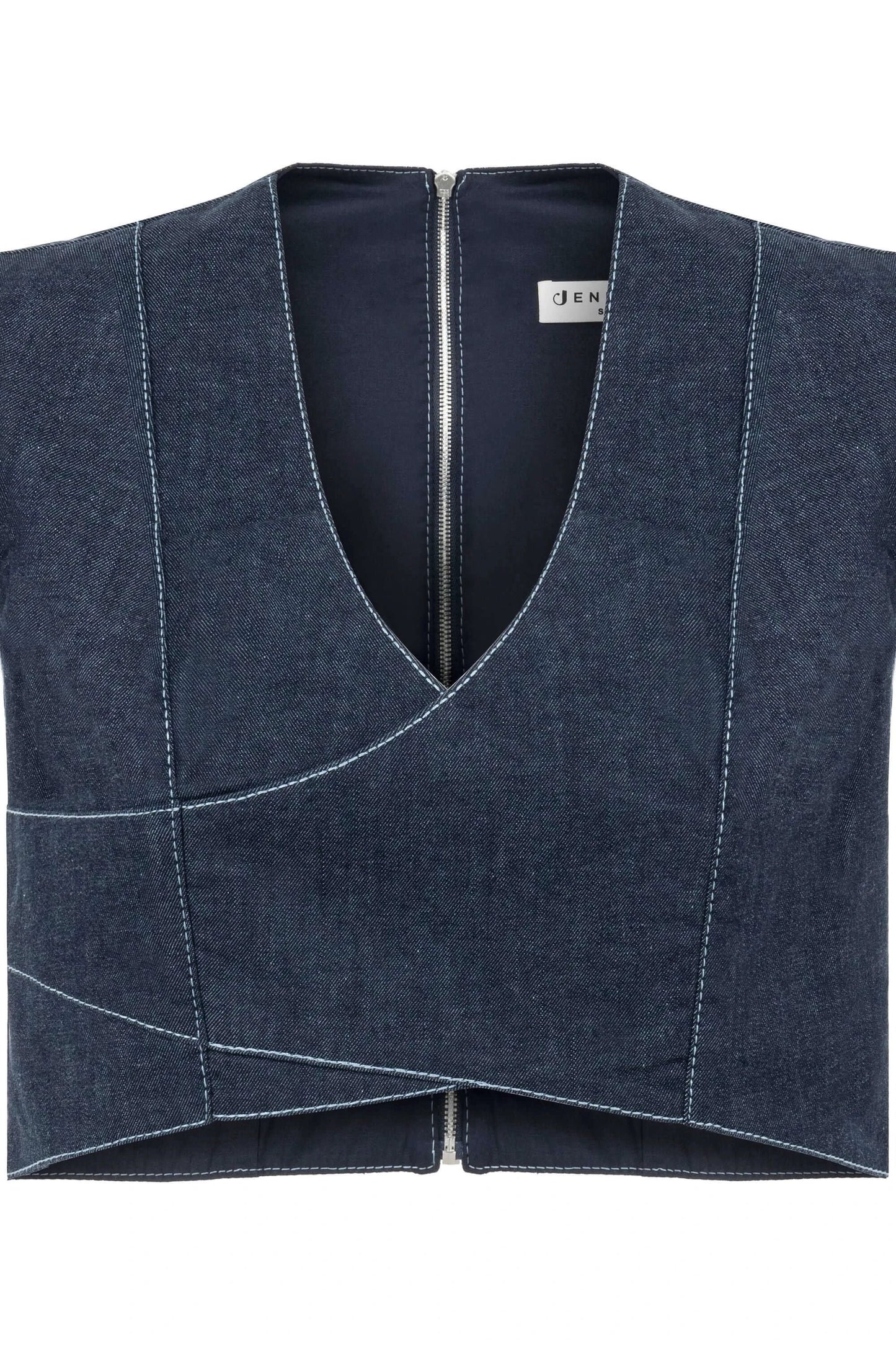 JENDUE Vonk Crop Denim Top - Stylish Women's Jean Vest by Jendue