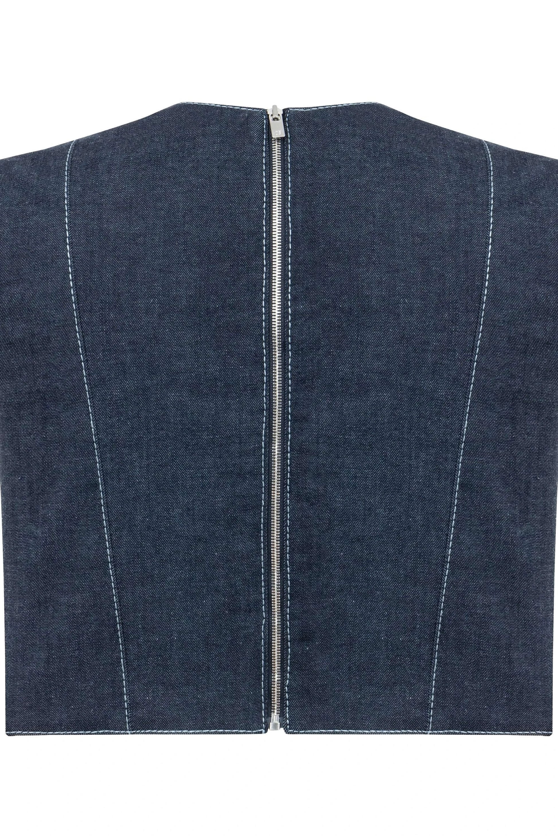 JENDUE Vonk Crop Denim Top - Stylish Women's Jean Vest by Jendue