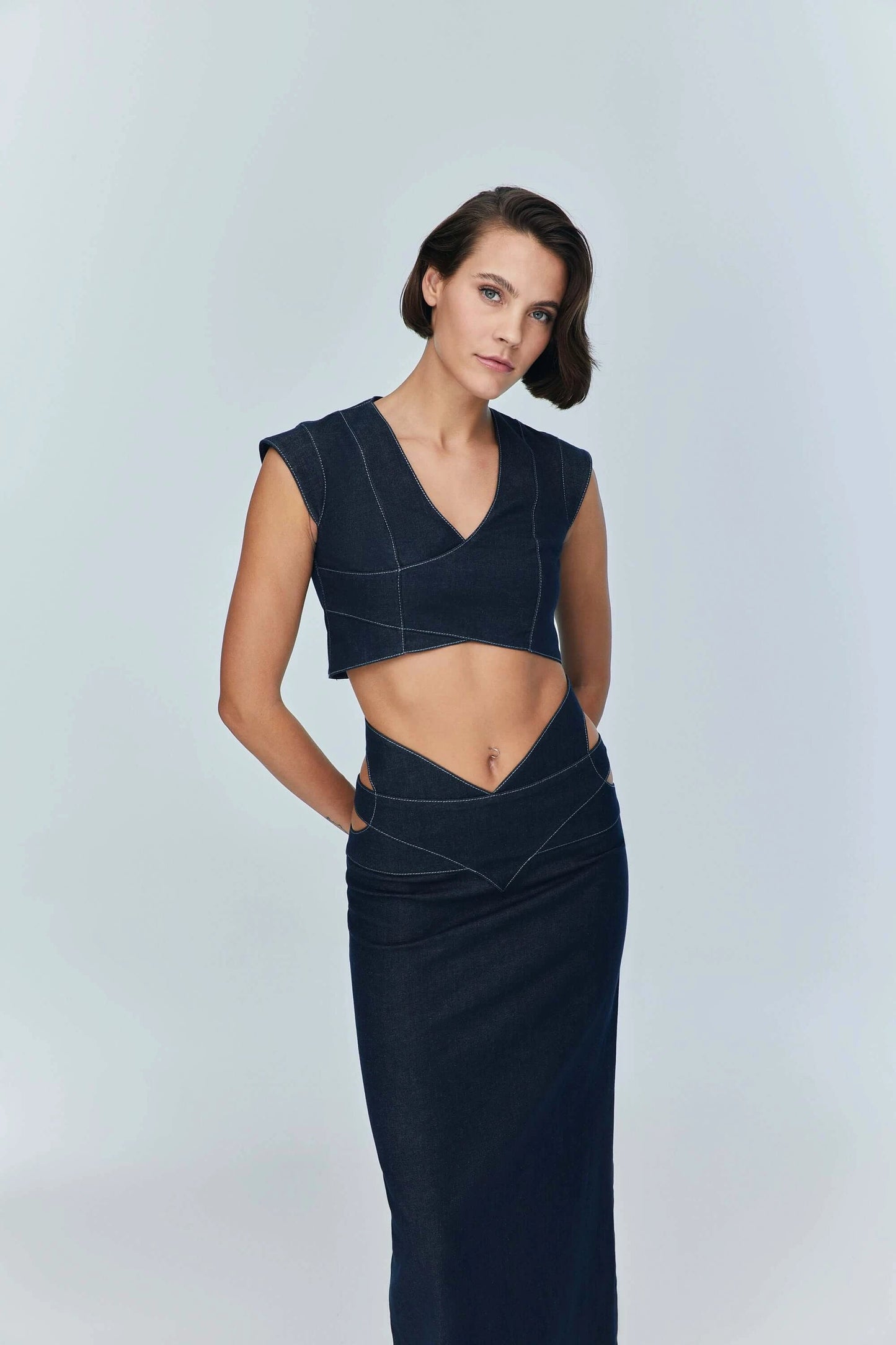 JENDUE Vonk Crop Denim Top - Stylish Women's Jean Vest by Jendue