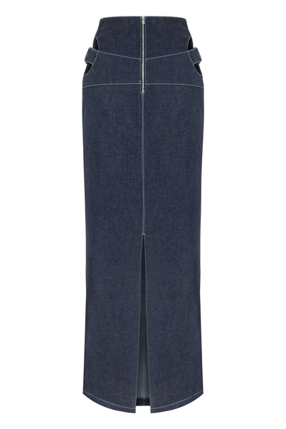 JENDUE Vonk Cut Out Denim Skirt - Stylish Women's Maxi by Jendue