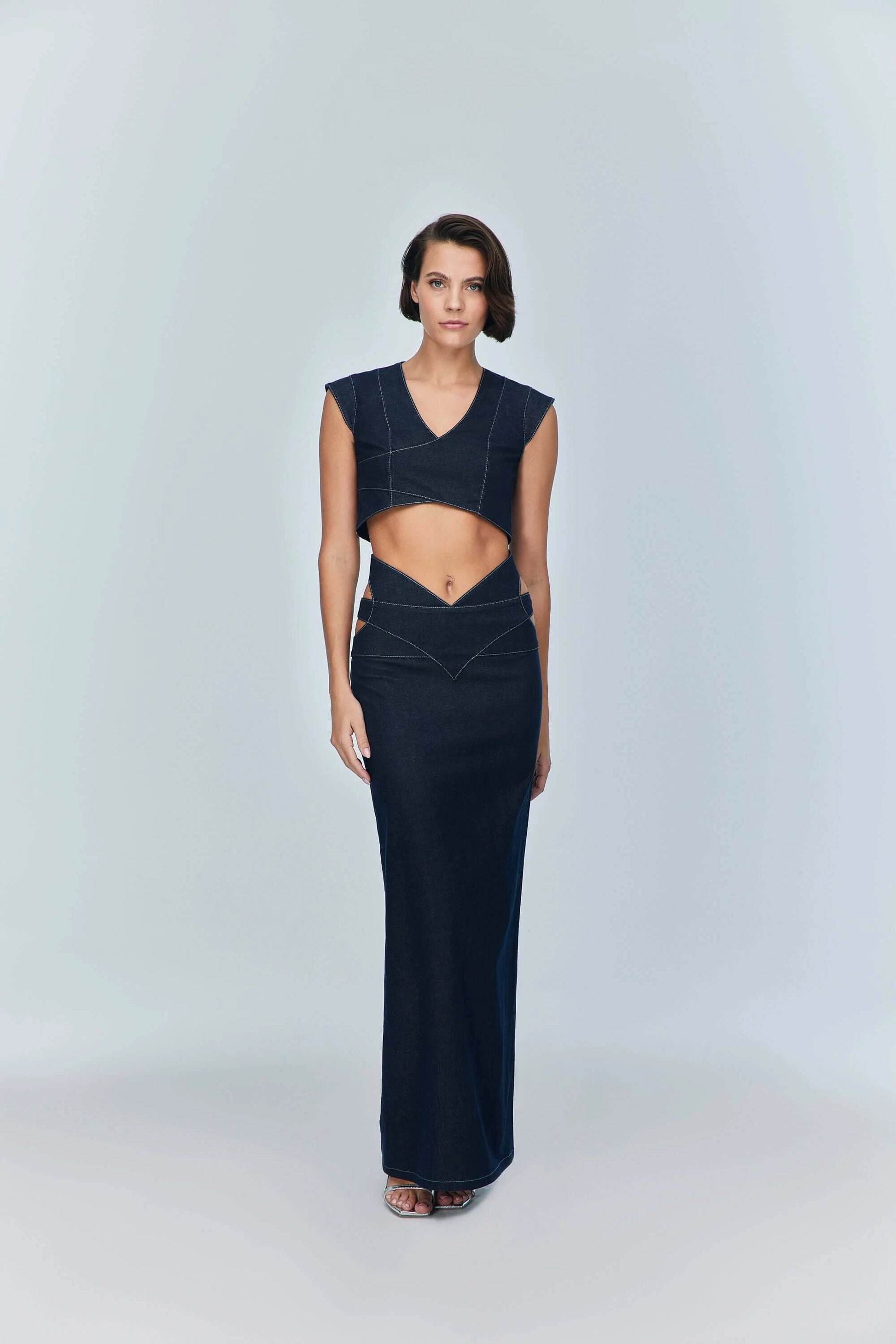 JENDUE Vonk Cut Out Denim Skirt - Stylish Women's Maxi by Jendue