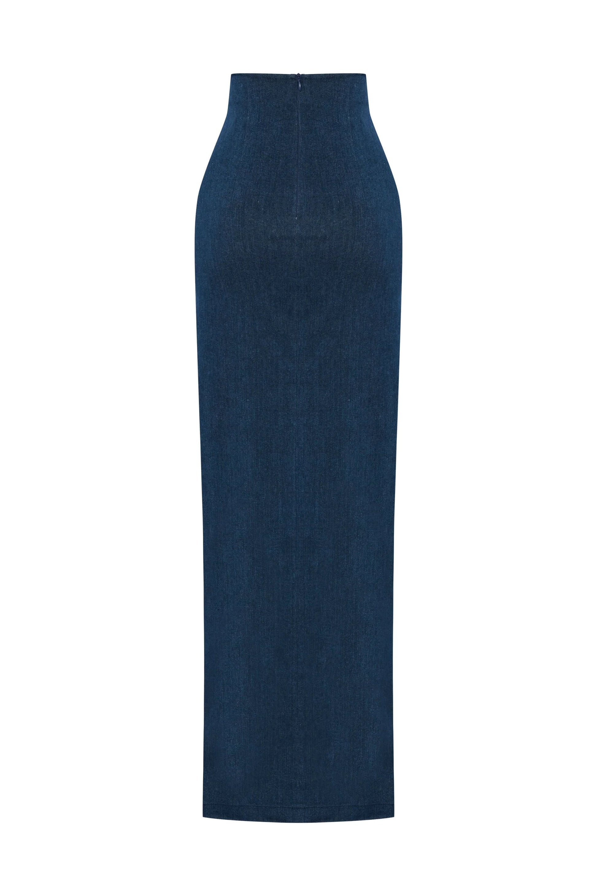 JENDUE Whispers Denim Skirt - High-Waisted Maxi with Slit by Jendue