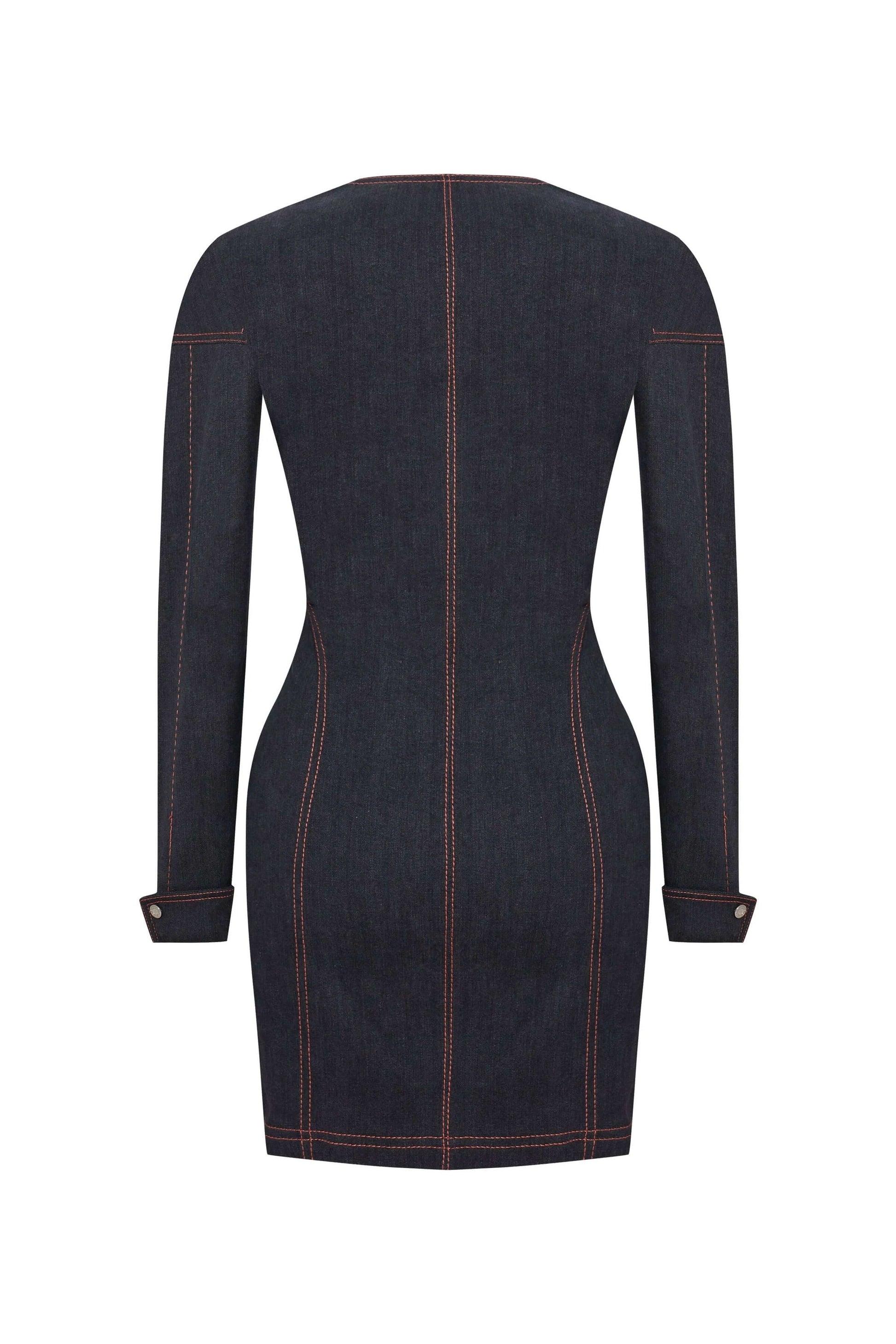 JENDUE Zeitgeist Denim Dress - Long Sleeve Jean Mini Dress by Jendue