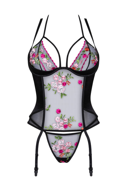 Beauty Night Joanna Sheer Floral Embroidery Corset