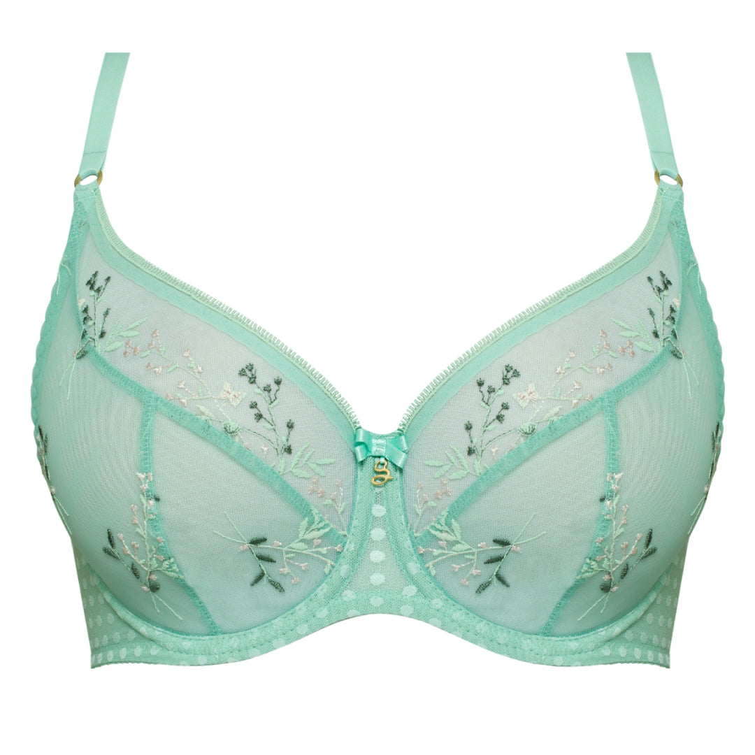 Samanta Juno Mint Sheer Mesh Tulle Full Coverage Bra