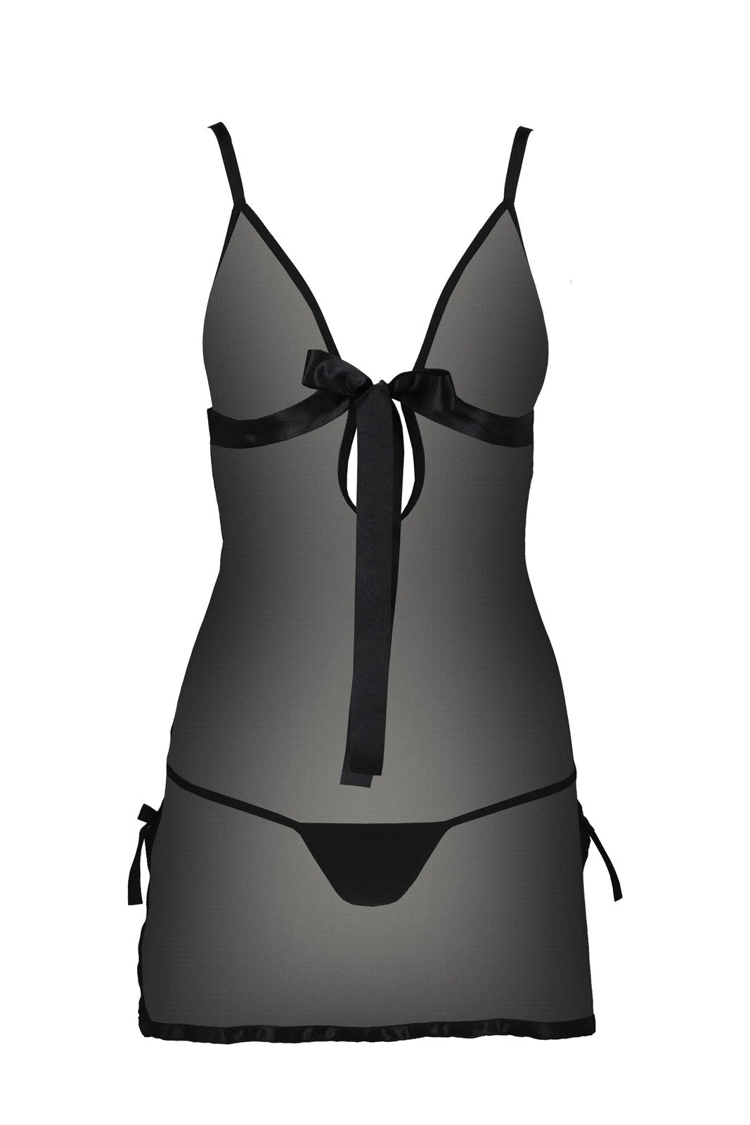 Sexy Sheer Mesh Chemise Casmir Kea Black by Passion Lingerie