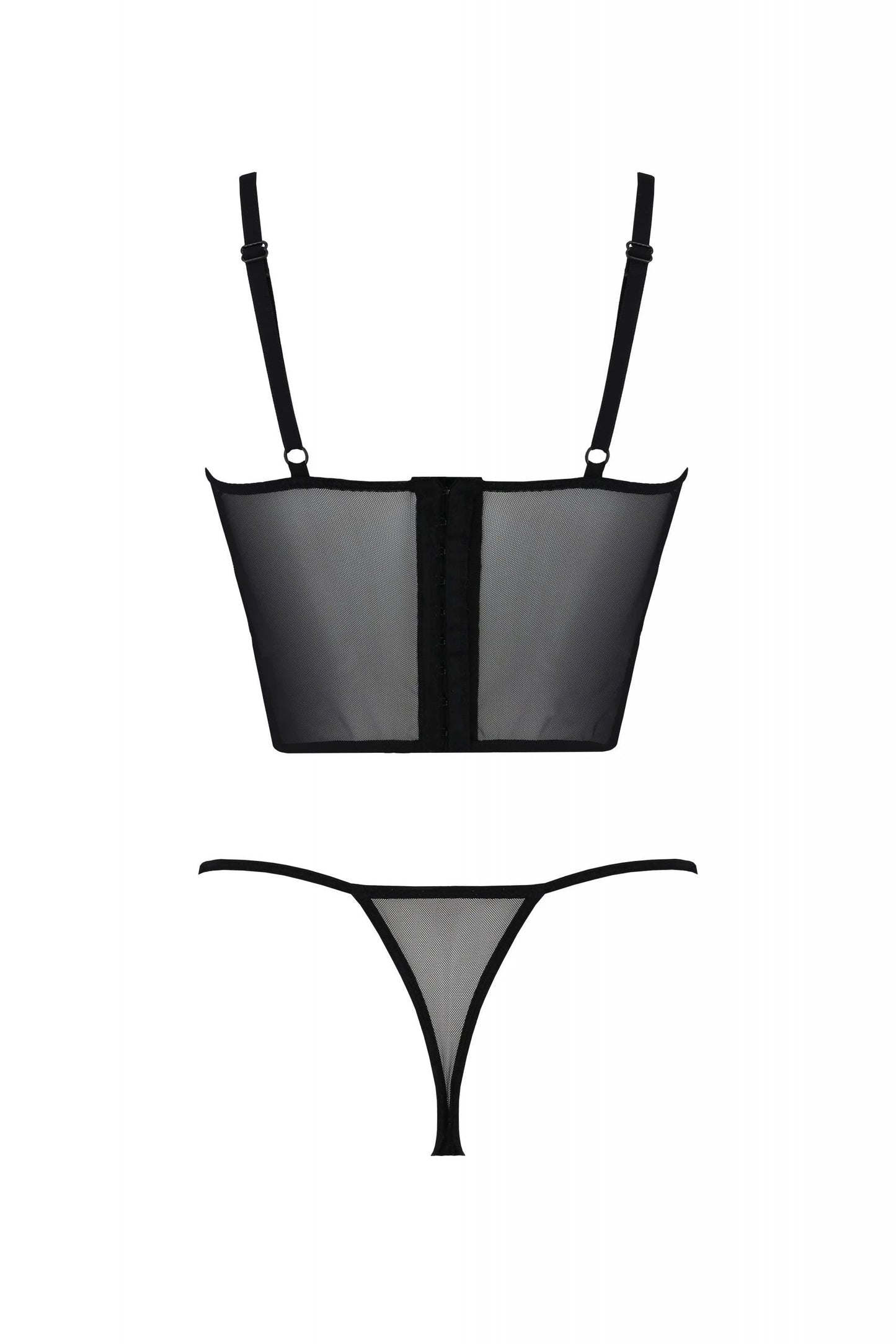 Longline Lace Bustier String Panty Set Passion Kerria by Passion Lingerie