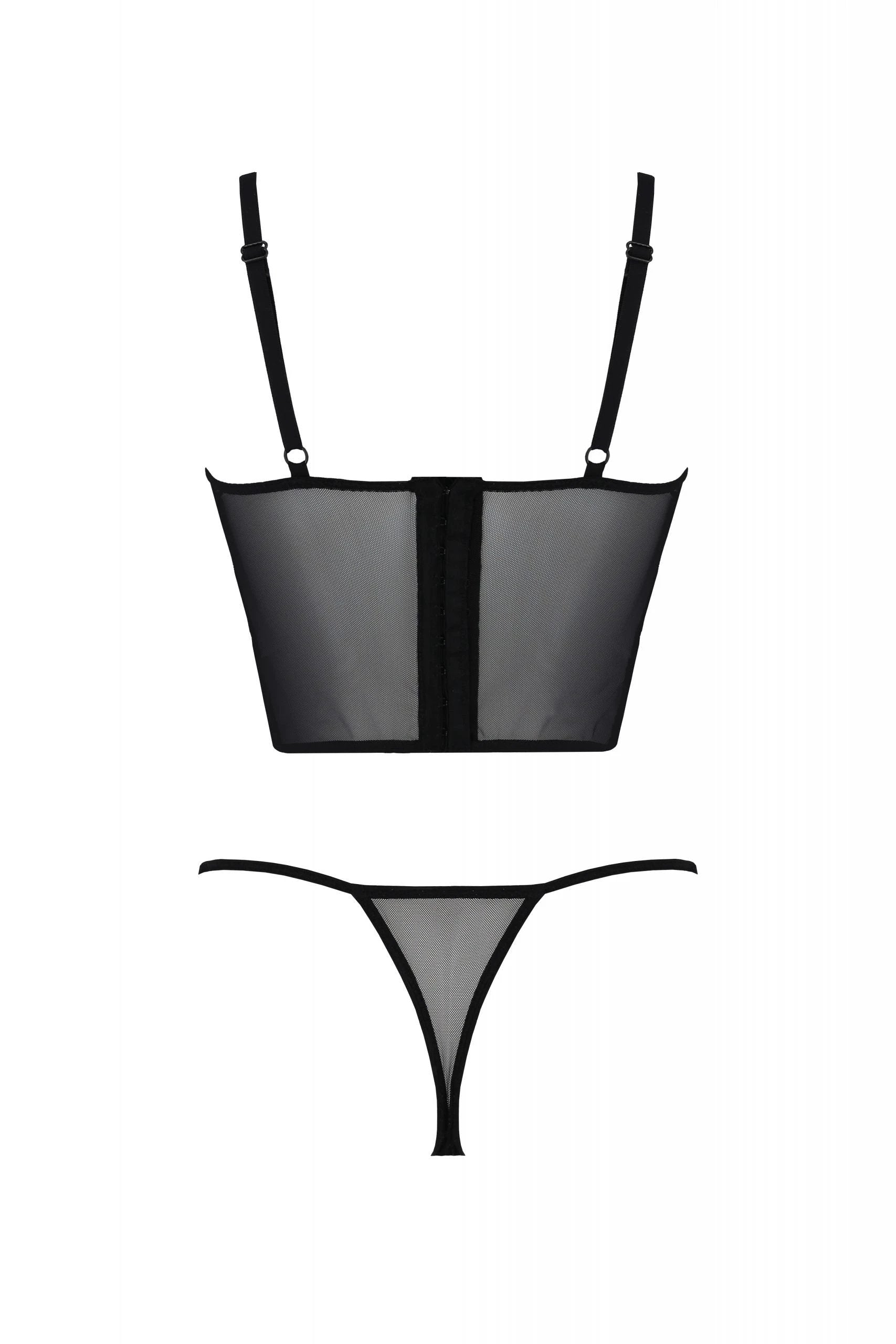Longline Lace Bustier String Panty Set Passion Kerria by Passion Lingerie