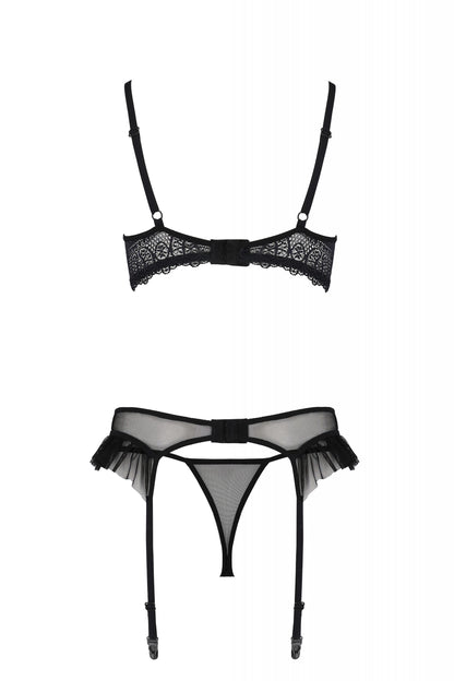 Sexy Open Cup Bra Garter Belt String Set Passion Kerria