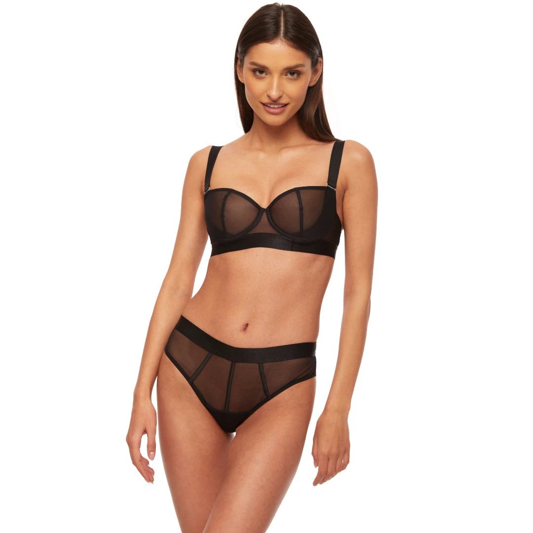 Sheer Mesh Brazilian Panty Kinga Mist by Kinga Lingerie