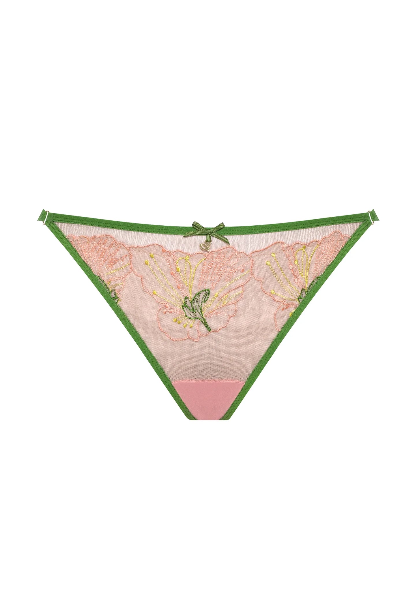 Samanta Lilly Hibiscus Sheer String Thong Panty