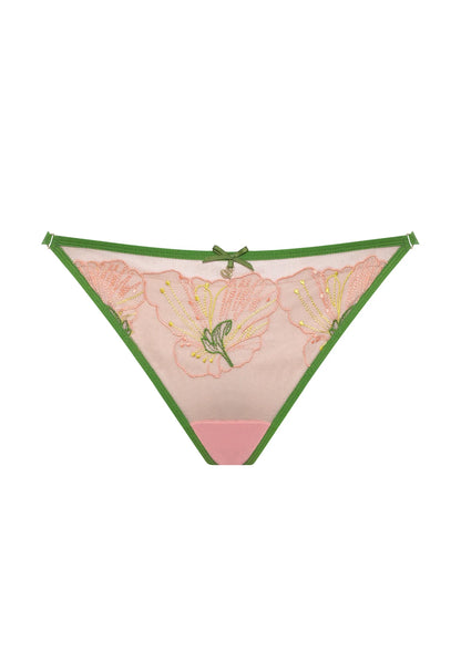 Samanta Lilly Hibiscus Sheer String Thong Panty