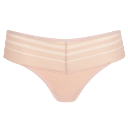Gorteks Luna Blush Sheer Striped Thong Panty
