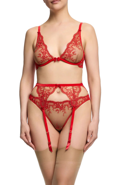 Dita Von Teese Lavinia Flame Plunge Bra Red by Dita Von Teese