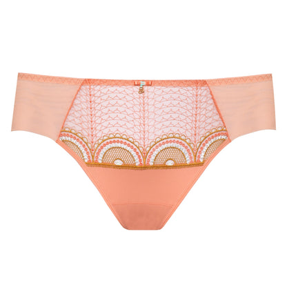 Samanta Lea Apricot Sheer Mesh Tulle Bikini Panty