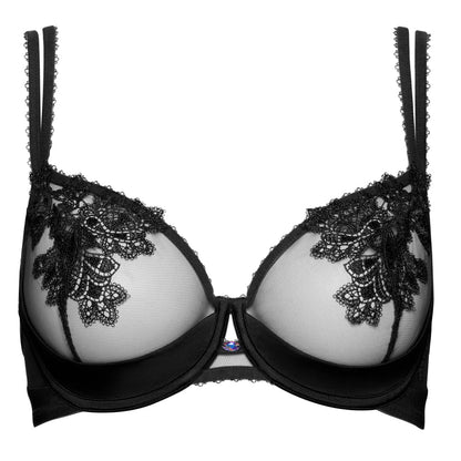 Lisca Peony Black Sheer Mesh Demi Bra