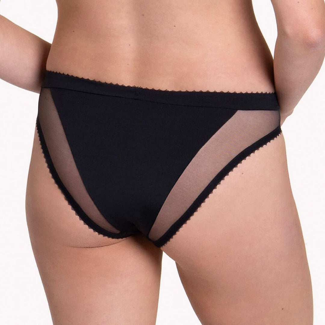Lisca Peony Black Sheer Mesh Lace Bikini Panty