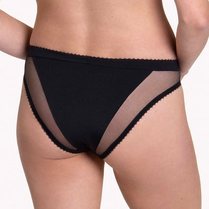 Lisca Peony Black Sheer Mesh Lace Bikini Panty