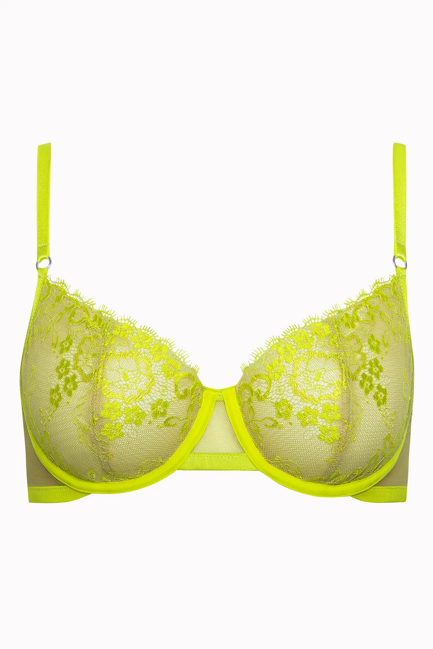 Lisca Highlight Green Glow Sheer Demi Wired Bra