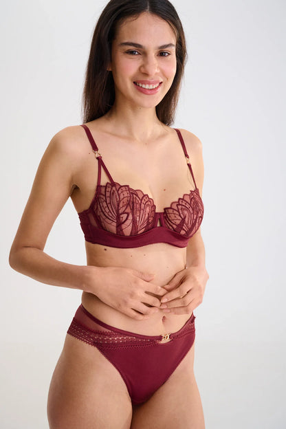 Lisca Adventure Garnet Red Underwire Bra-3