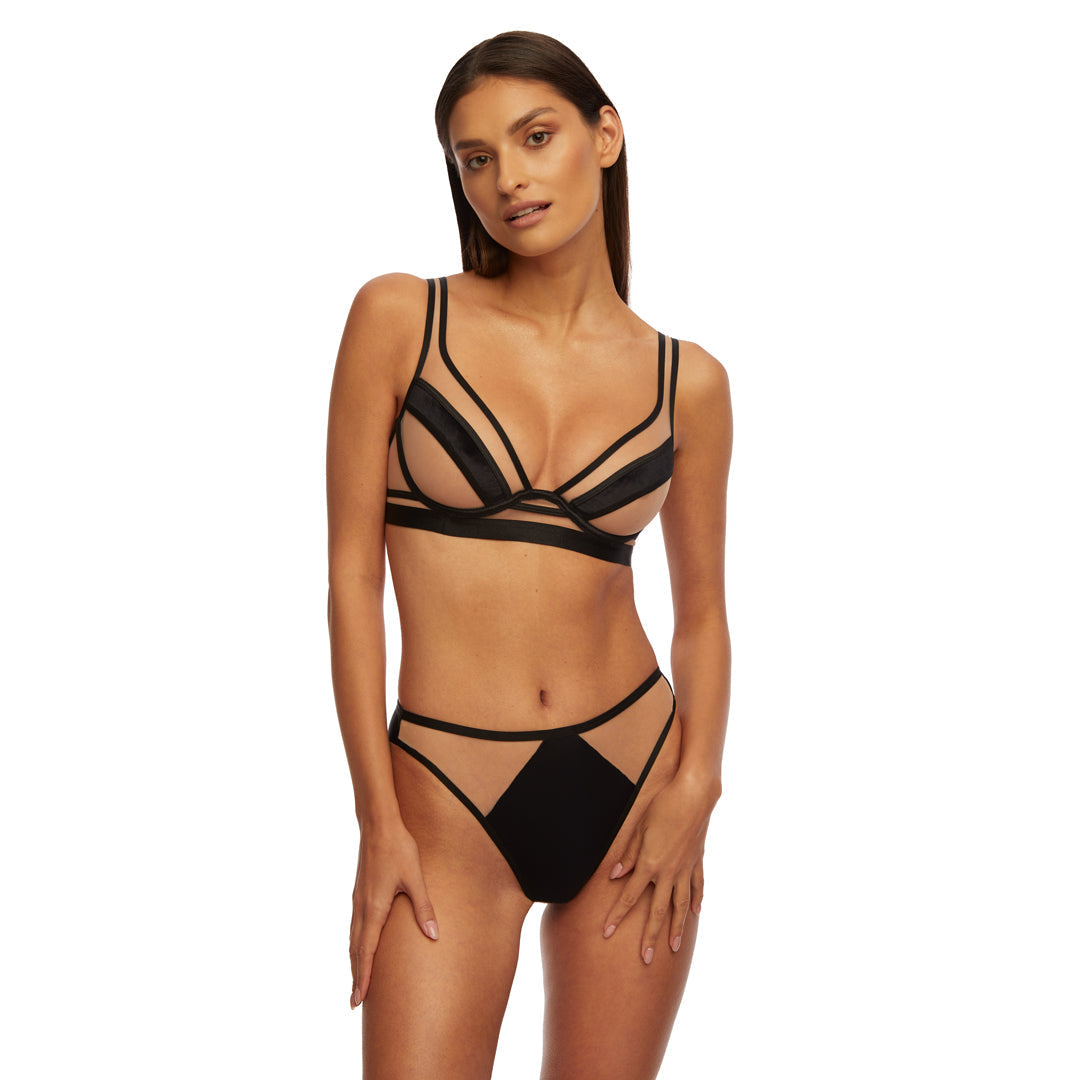 Kinga Lou Black Invisible Soft Thong Panty