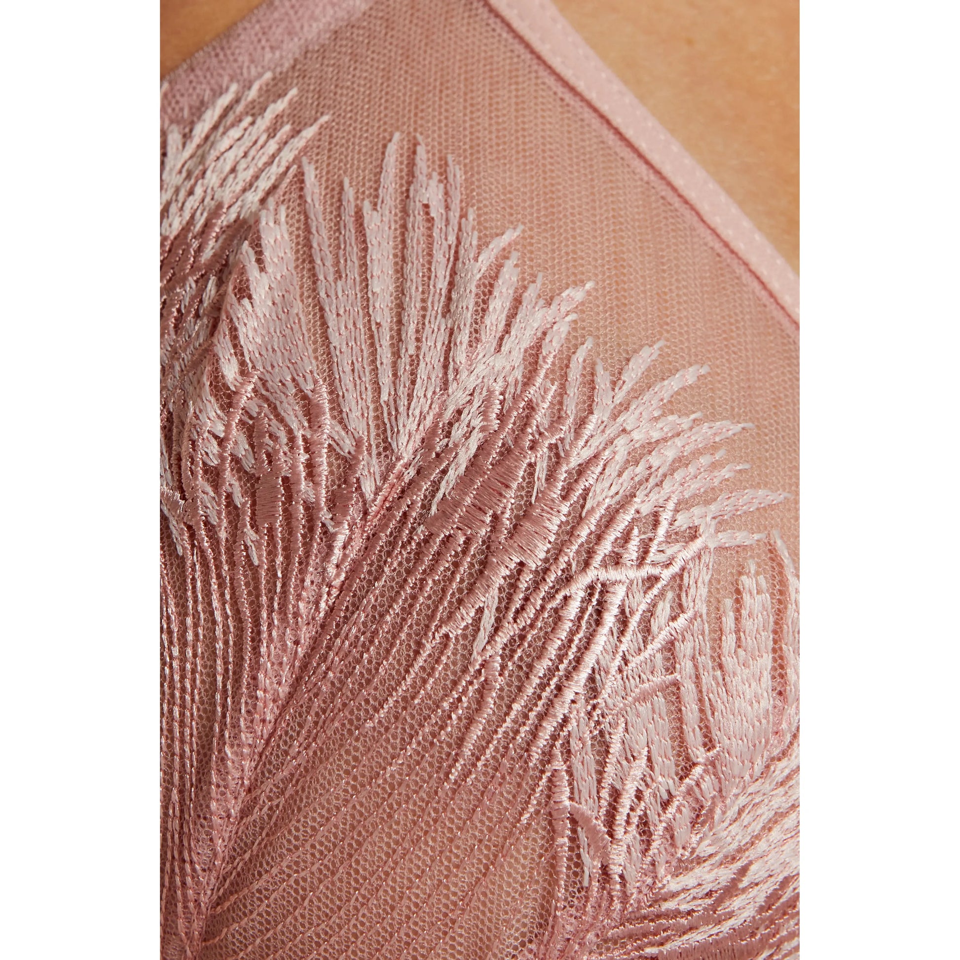 Soft See-Through Embroidery Balconette Bra Mable Pink-3