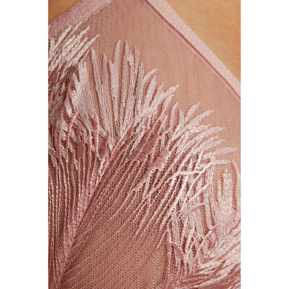 Gorteks Mable Pink See-Through Embroidery Balconette Bra