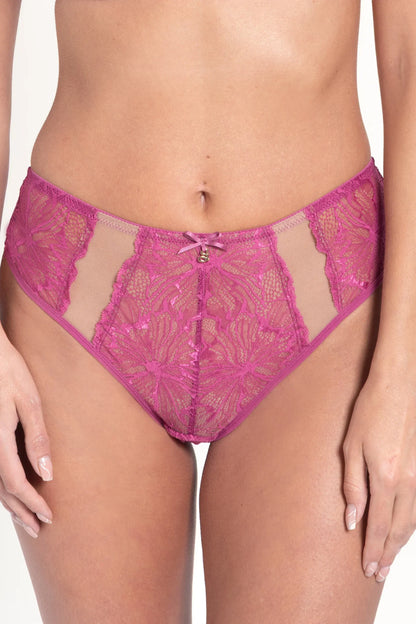 Samanta Mila Raspberry Lace Tanga Panty