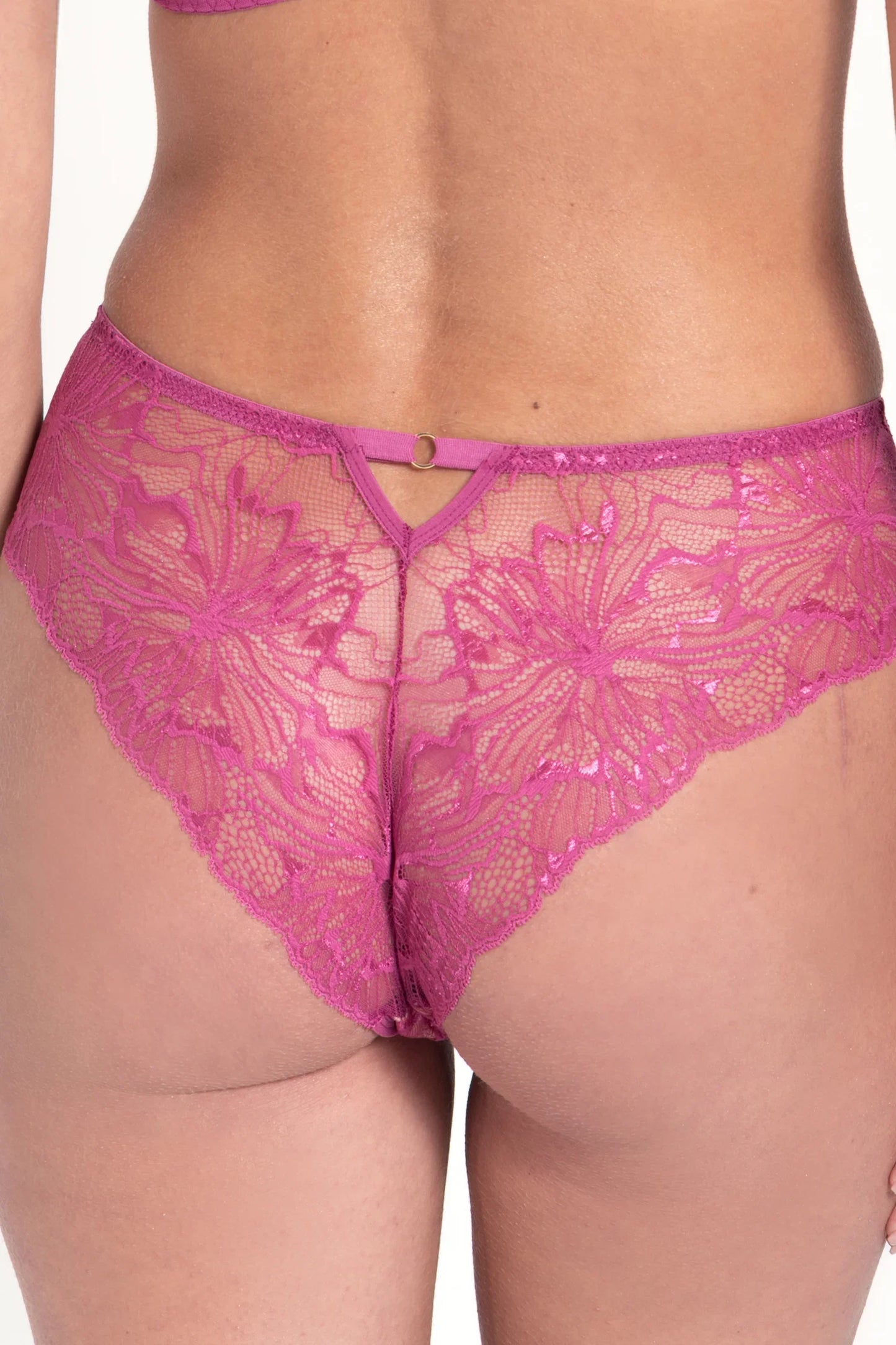 Samanta Mila Raspberry Lace Tanga Panty