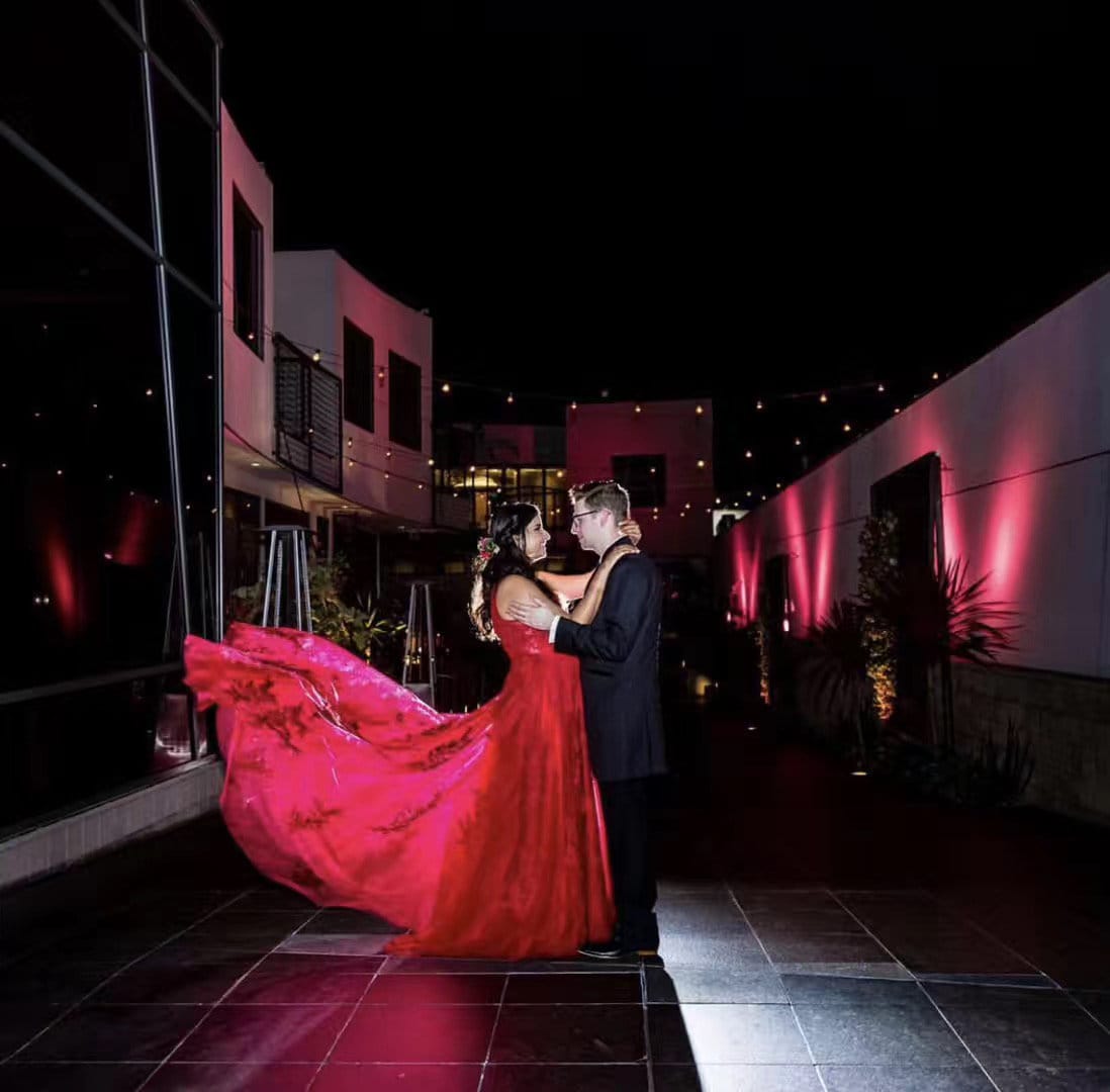 Amarante Reverie Deep-V Lace and Tulle Gown