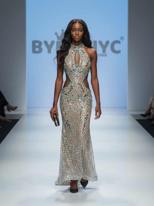 Nude Crystal Gala Dress GREENWICH VILLAGE: Prêt-à-Porter Line BYMANYC ® New York-0