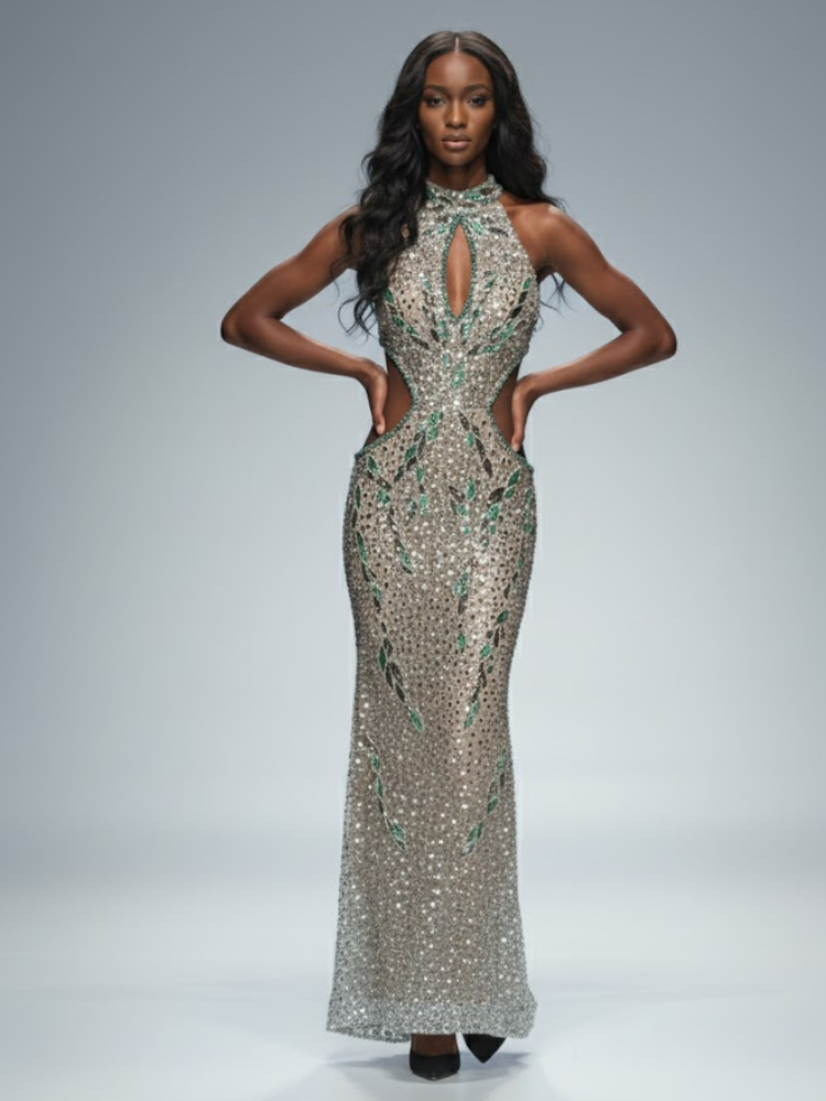 Nude Crystal Gala Dress GREENWICH VILLAGE: Prêt-à-Porter Line BYMANYC ® New York-1