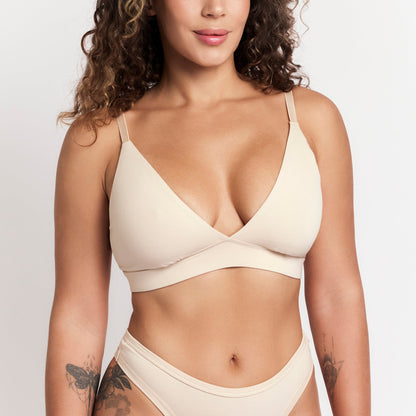 Indulge Organic Egyptian Cotton Triangle Bralette - Hypoallergenic Ultra-Soft Breathable Design For Sensitive Skin