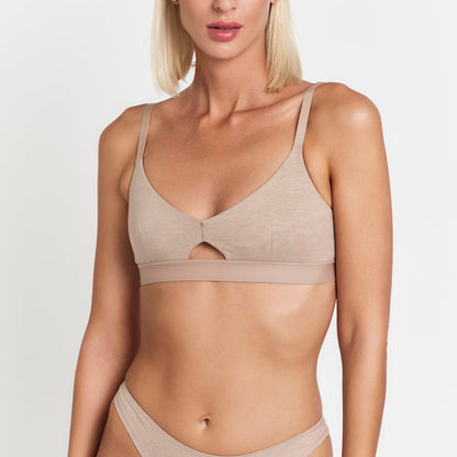 HempCo Keyhole Bra - Naturally Breathable Hemp Bralette for Soft Support and Everyday Comfort