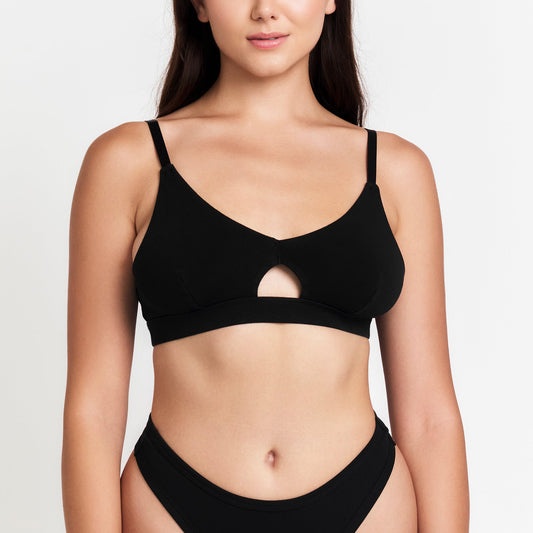 Keyhole Bra - Breathable Hemp Bralette with Soft Support and Odor-Resistant Fabric for Everyday Comfort