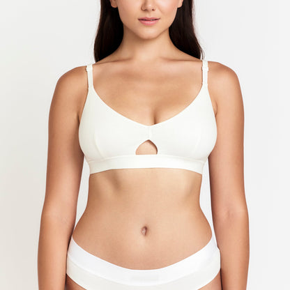 Moi Keyhole Bra - Naturally Breathable Hemp Bralette for Soft Support and Comfort