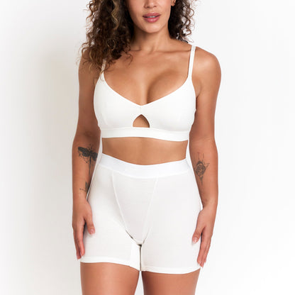 EcoSoft Organic Rib Cotton Boyshorts for Women - Hypoallergenic, Moisture-Wicking and Breathable for Sensitive Skin and Comfort