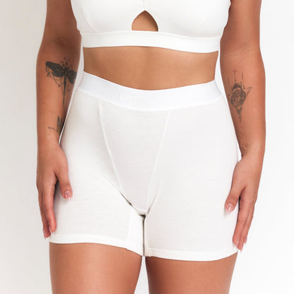 EcoSoft Organic Rib Cotton Boyshorts for Women - Hypoallergenic, Moisture-Wicking and Breathable for Sensitive Skin and Comfort