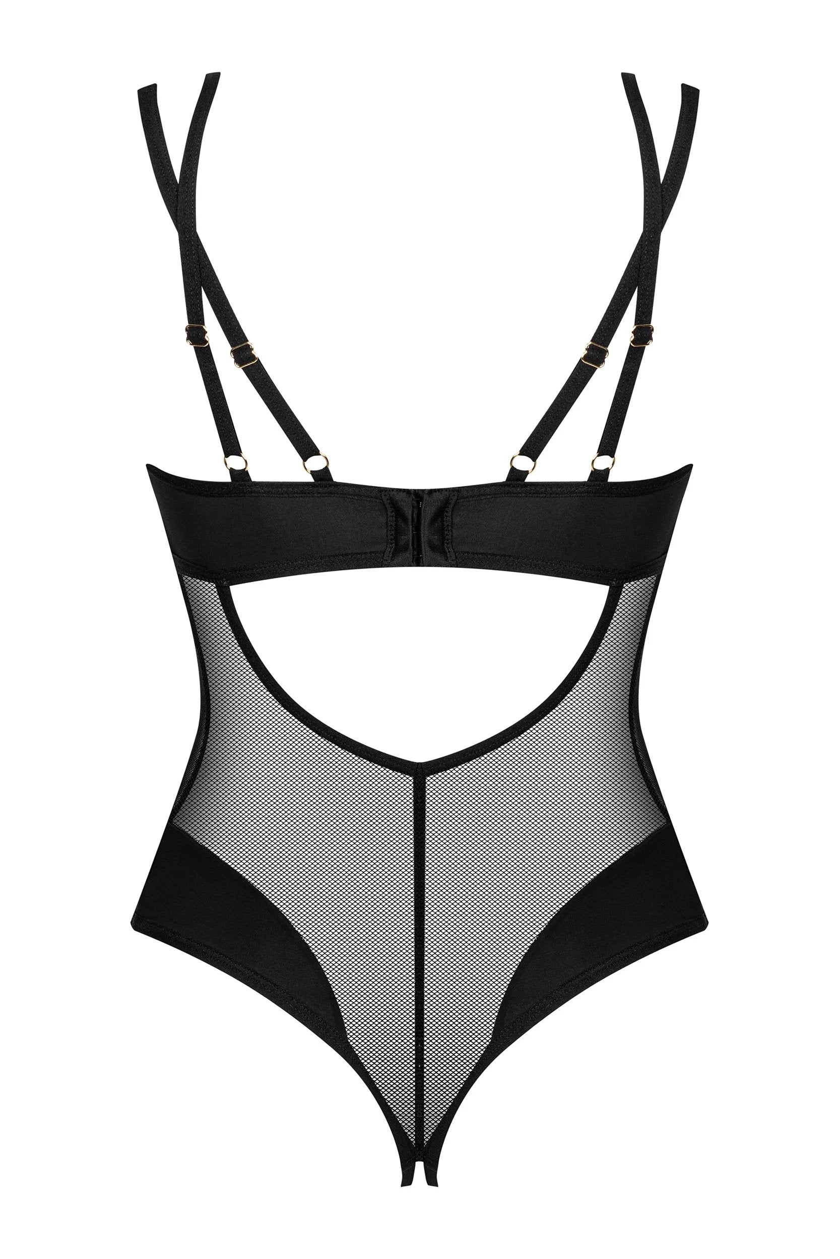 Crotchless Mesh Black Teddy: Obsessive Lingerie Ultimate Allure by Obsessive Lingerie