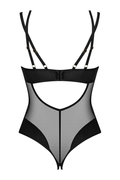 Crotchless Mesh Black Teddy: Obsessive Lingerie Ultimate Allure by Obsessive Lingerie